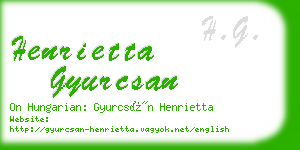 henrietta gyurcsan business card